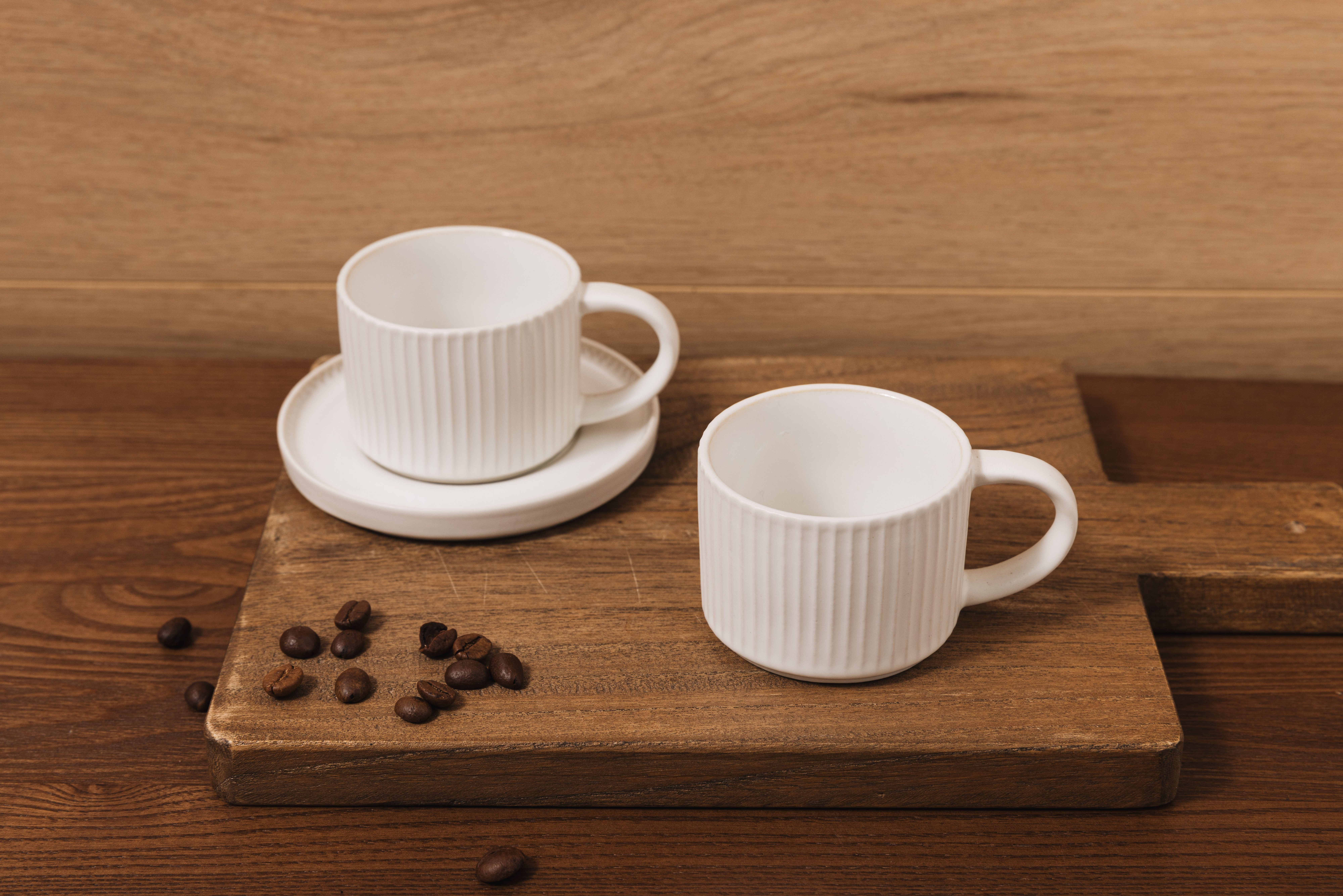 OTTO home Espressotasse Ylvii, 12er Set, bestehend aus 6 Tassen + 6 Untertassen, 12-tlg., Steinzeug, für 6 Personen, spülmaschinenfest und mikrowellengeeignet, 90 ml