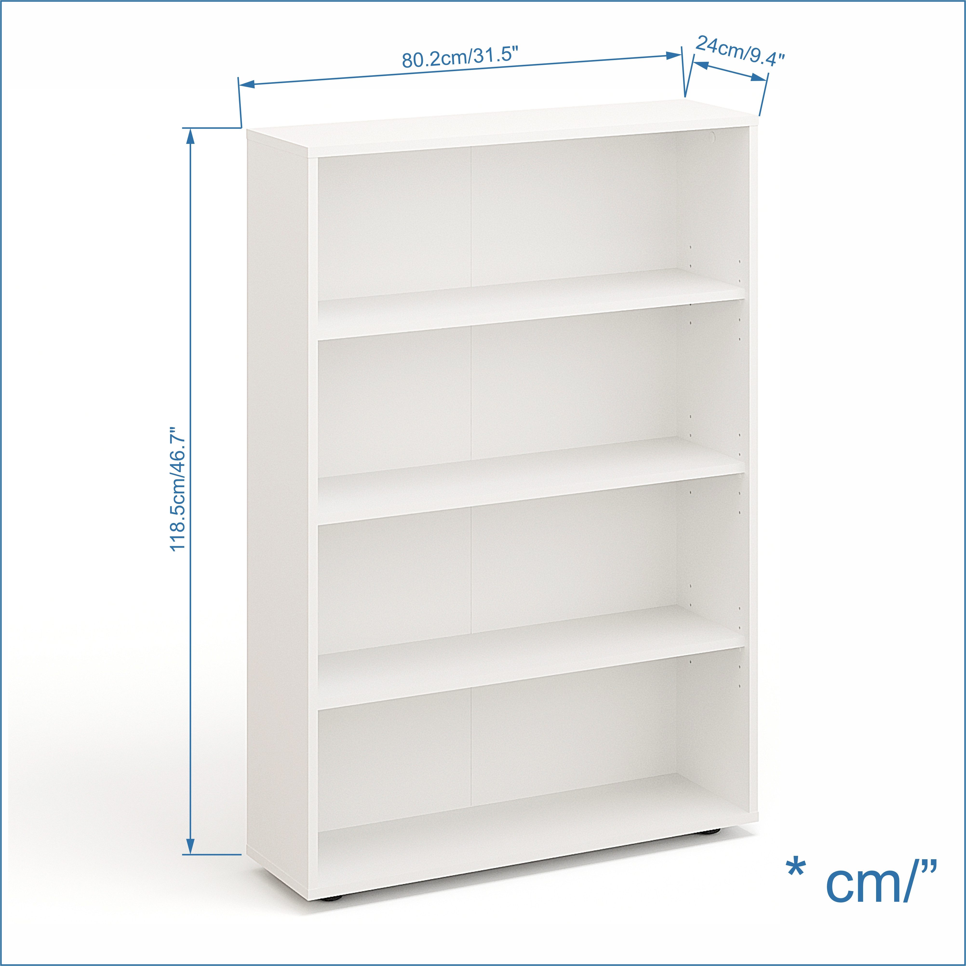 KOMTO Bücherregal Lumo 80 cm breit Regal mit 3, 4, 6 Ebenen und Höhenverste günstig online kaufen