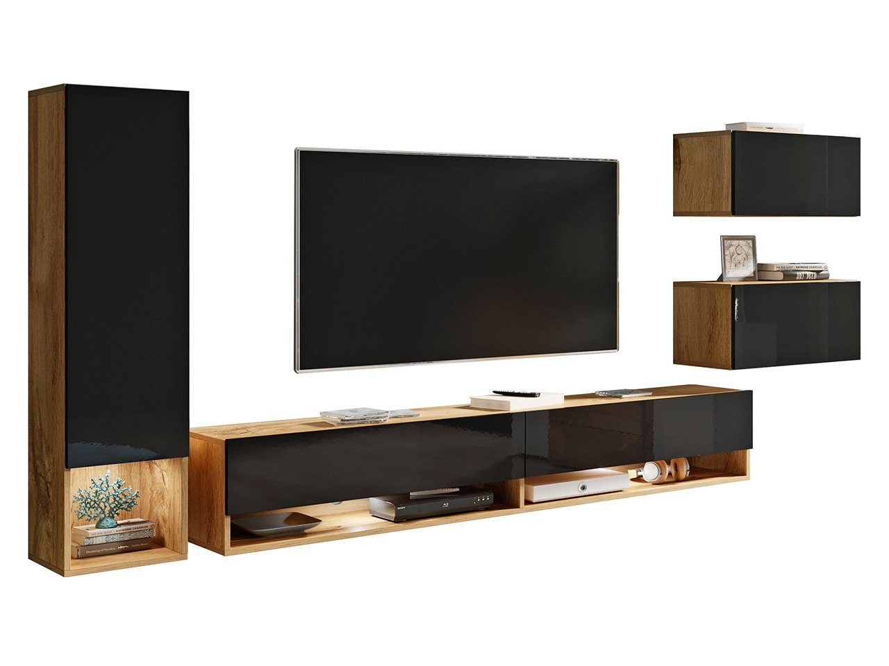 MIRJAN24 Wohnwand Amadeo, (4er-Set, TV-Lowboard, 2x günstig online kaufen