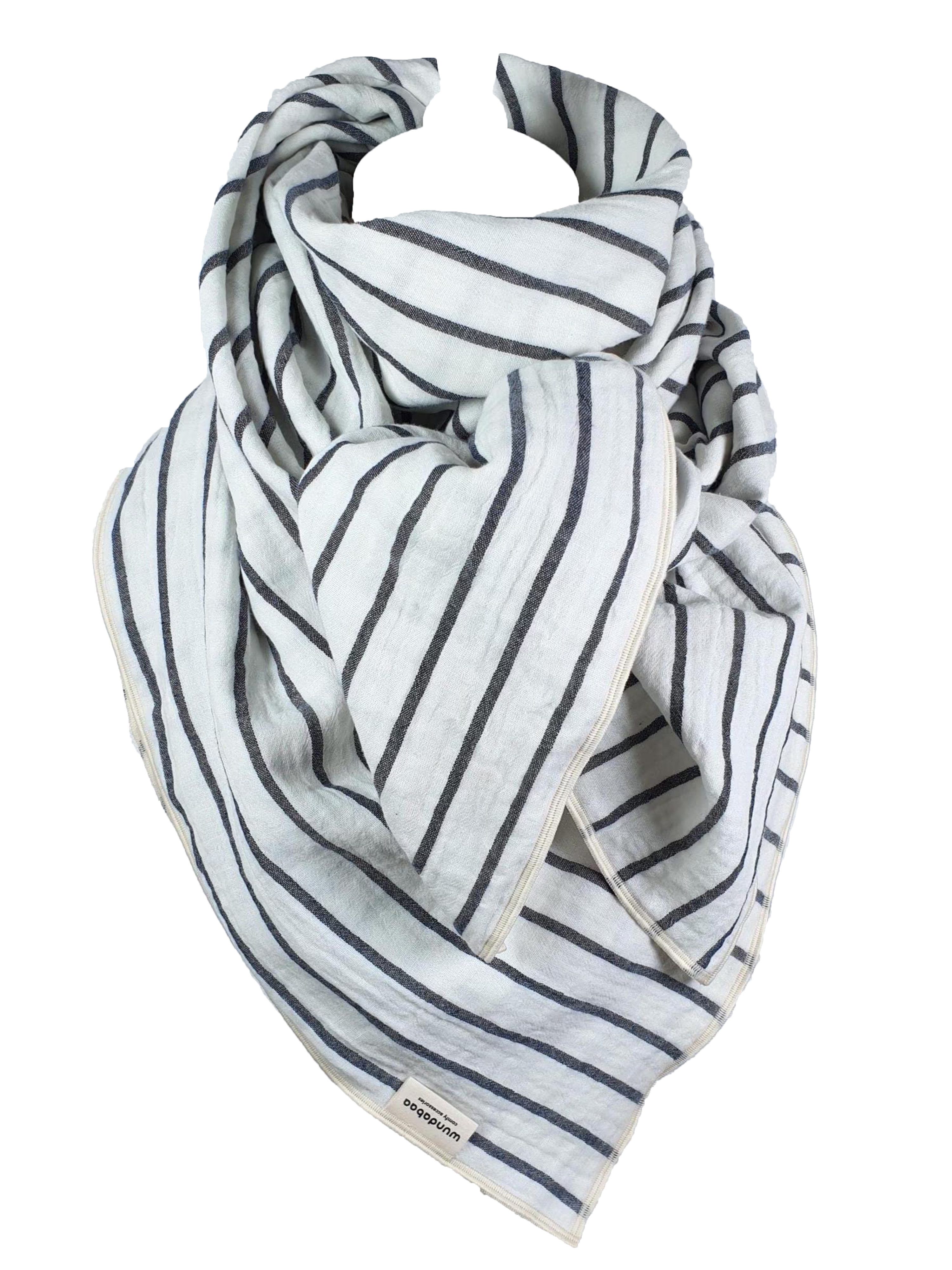 wundabaa Halstuch Musselintuch mit Streifenmuster