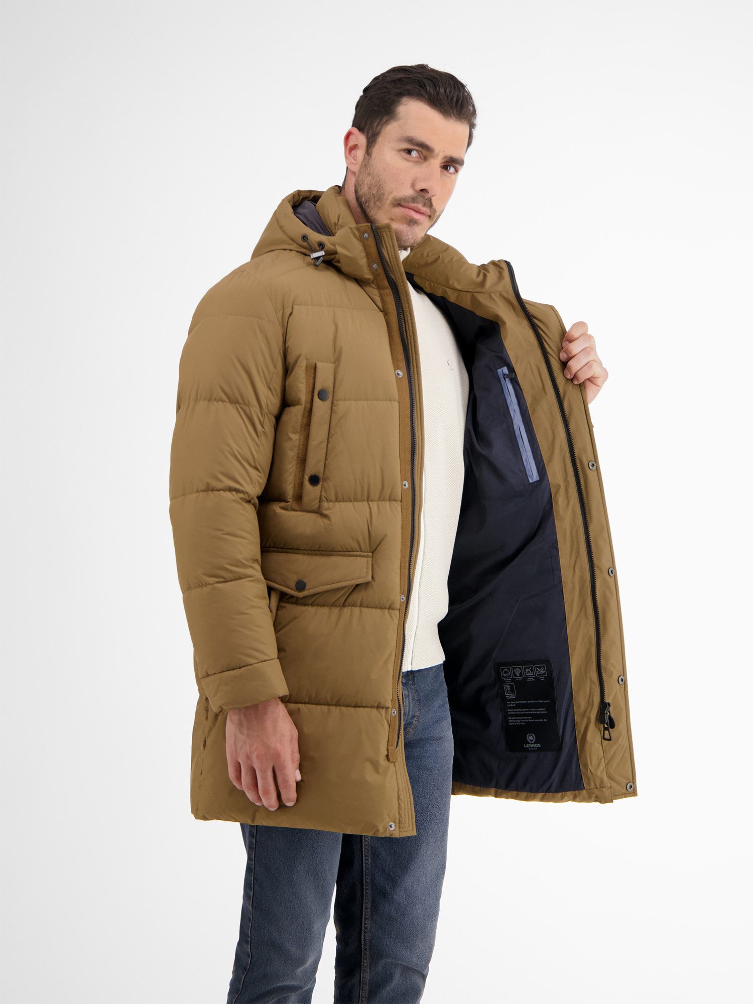 LERROS Steppjacke LERROS Lange Steppjacke im Parka-Design, dick gefüttert W günstig online kaufen