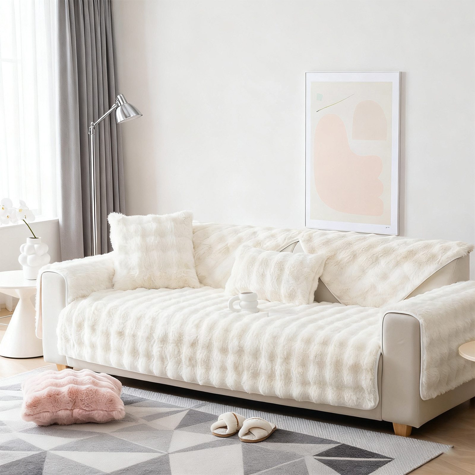 REDOM Sofahusse Plüsch-Sofabezug Sofadecke Couchschutz, waschbar für Sofa Sessel Kinderzimmer verschiedene Größen Farben