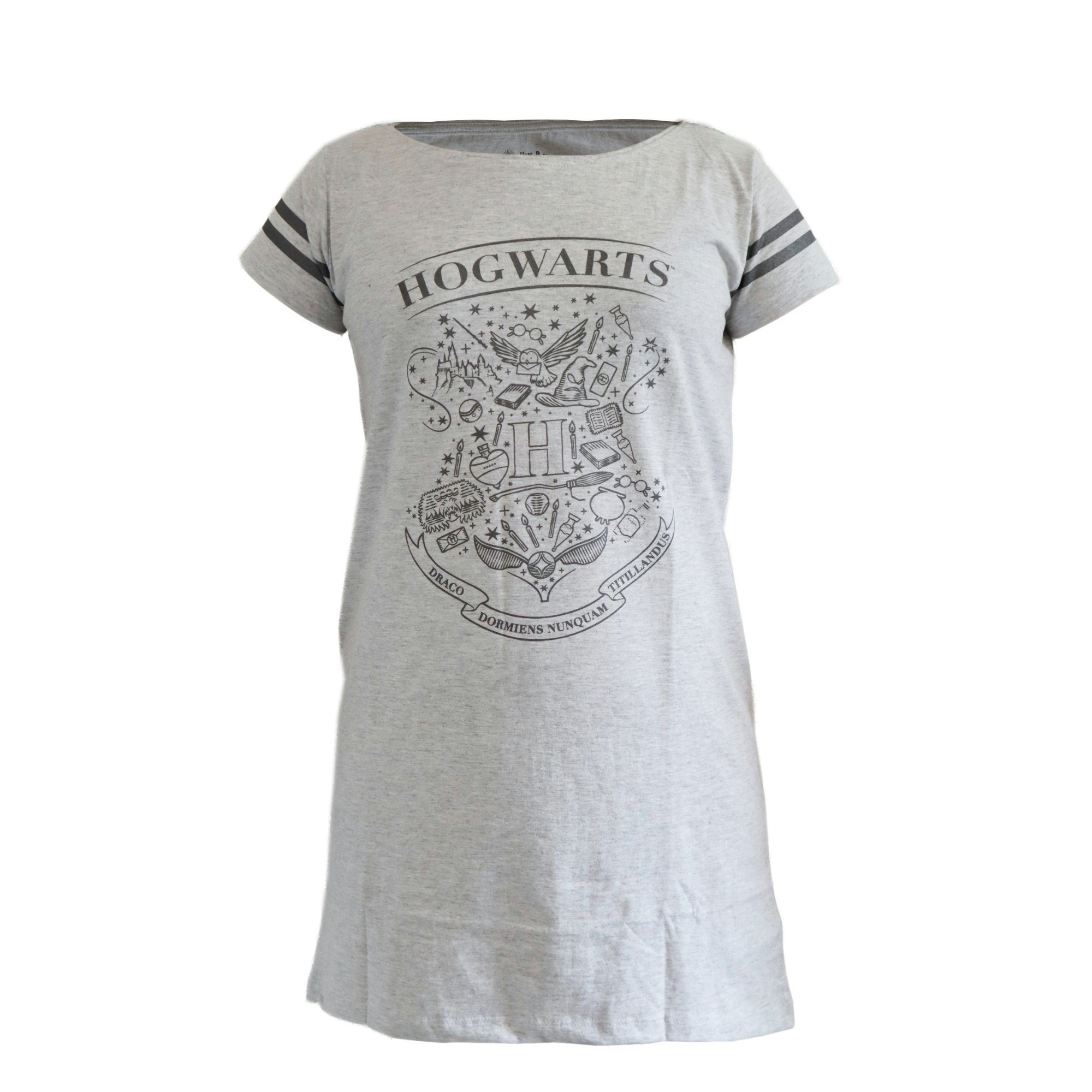 Harry Potter Schlafanzug Harry Potter Hogwarts Grau Damen XL Gr. S Schlafshirt bis