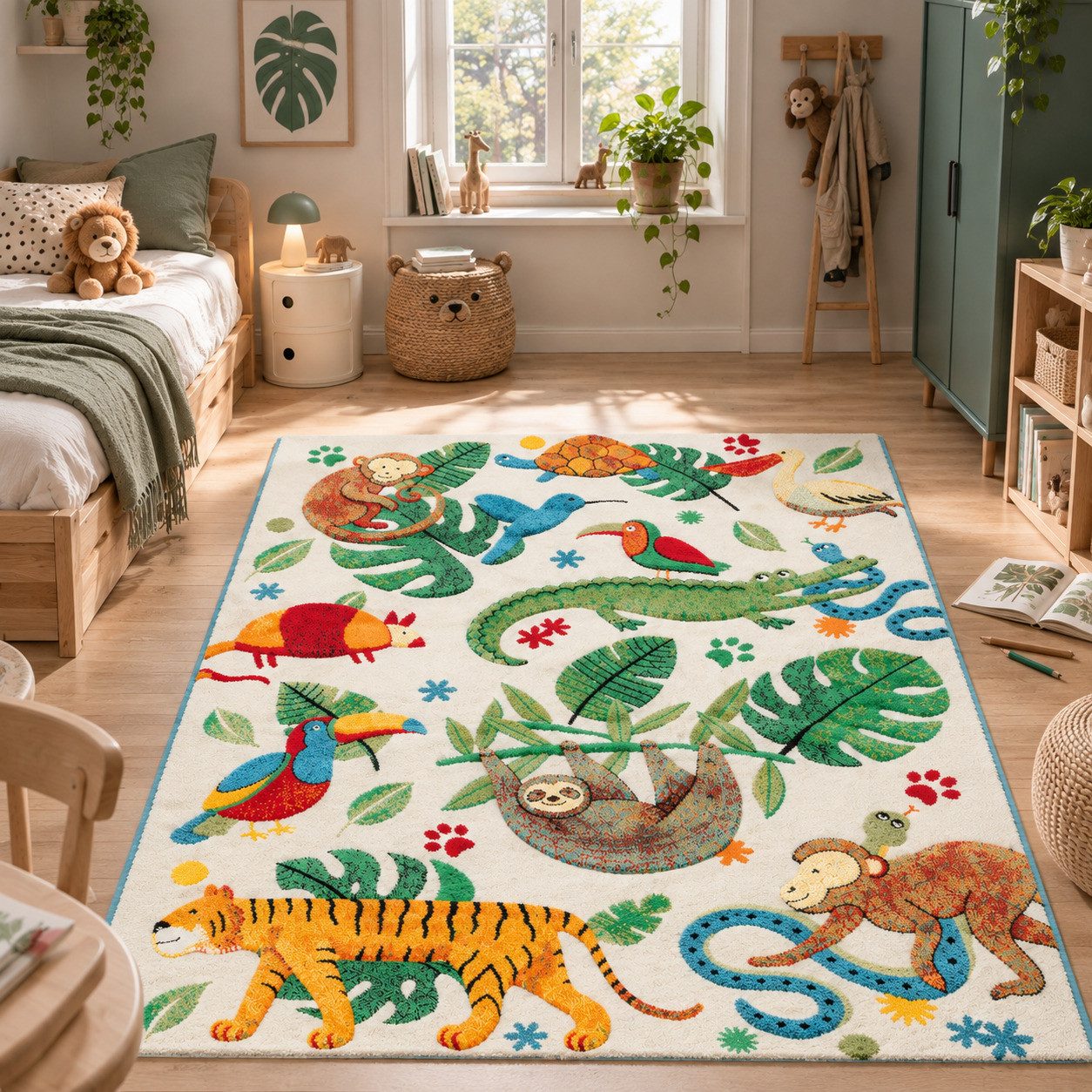 Pergamon Kinderteppich Kinder Teppich Maui Kids Urwald, Rechteckig, Höhe: 13 mm