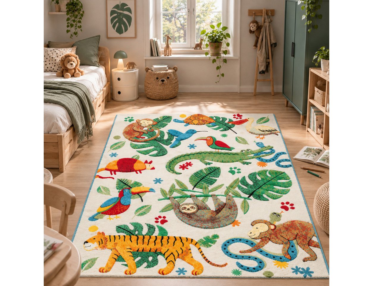 Pergamon Kinderteppich Kinder Teppich Maui Kids Urwald, Rechteckig, Höhe: 13 mm