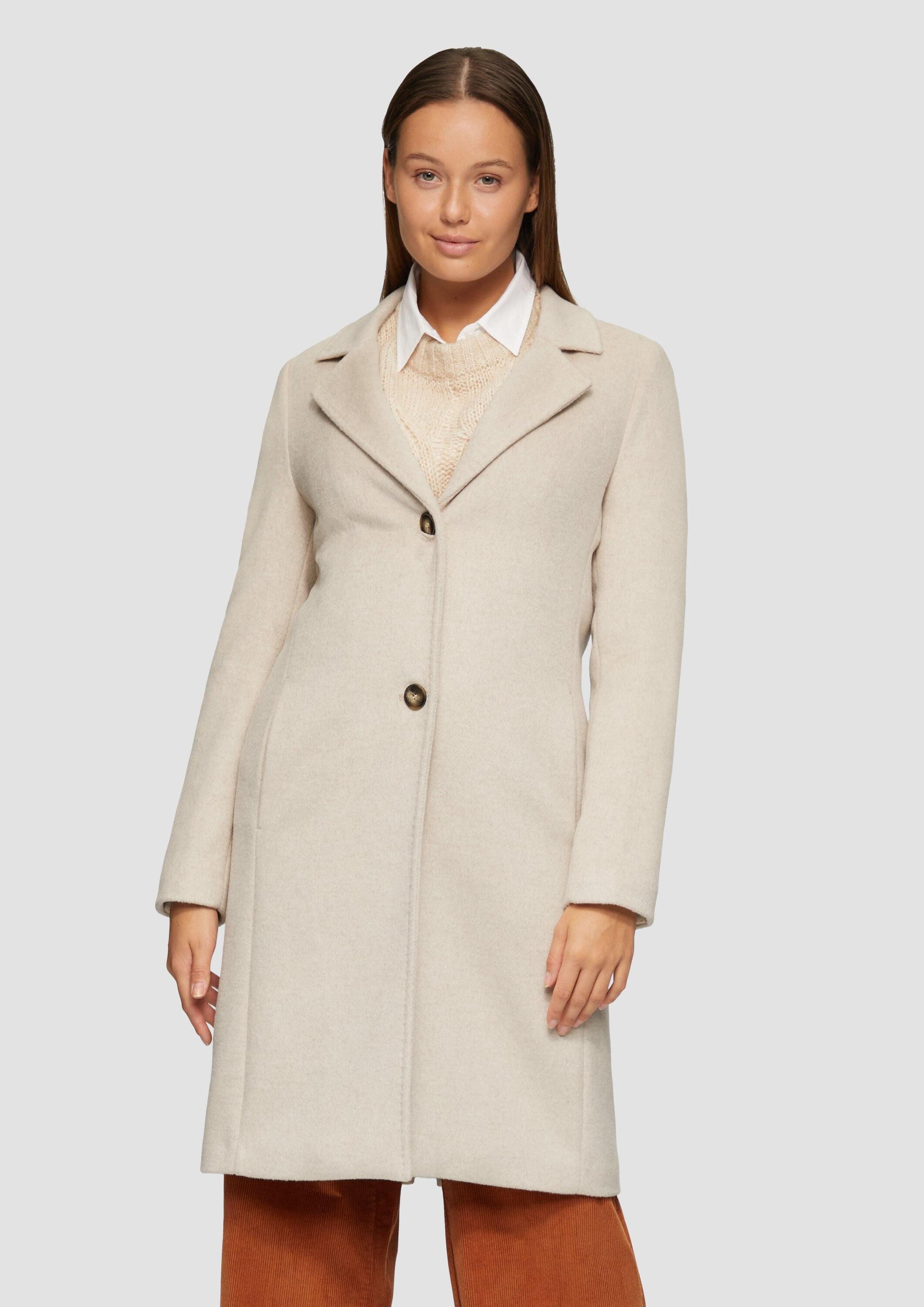 s.Oliver Funktionsmantel Outdoor-Mantel Weicher Wollmantel mit Reverskragen günstig online kaufen