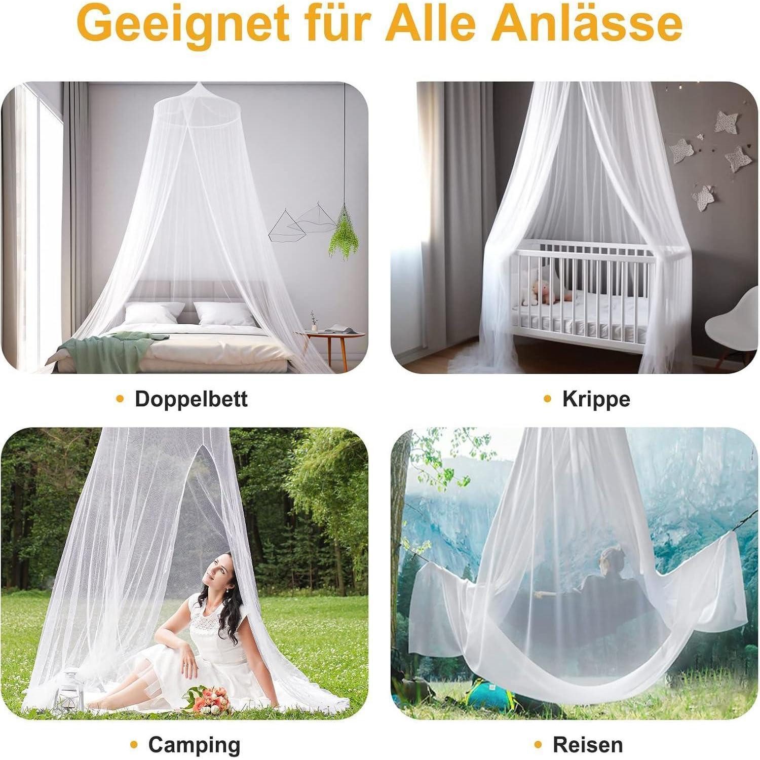 LuxusKollektion Moskitonetz Moskitonetz Bett Doppelbett Einzelbett Großes Reise Betthimmel (1 St) – Bild 5 von 5