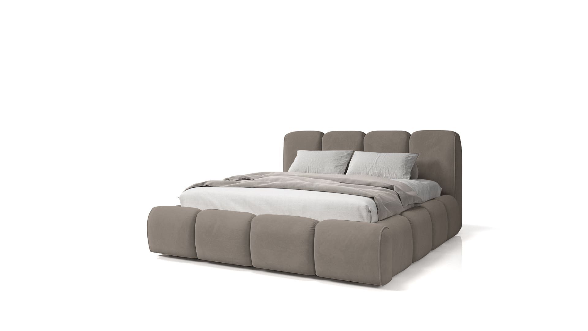 MOEBLO Polsterbett ARABIS (Polsterbett Doppelbett Stauraumbett mit Kopfstütze, Rahmenbettgestell, Velours, mit Bettkasten und Lattenrost), mit Bettkasten und Lattenrost