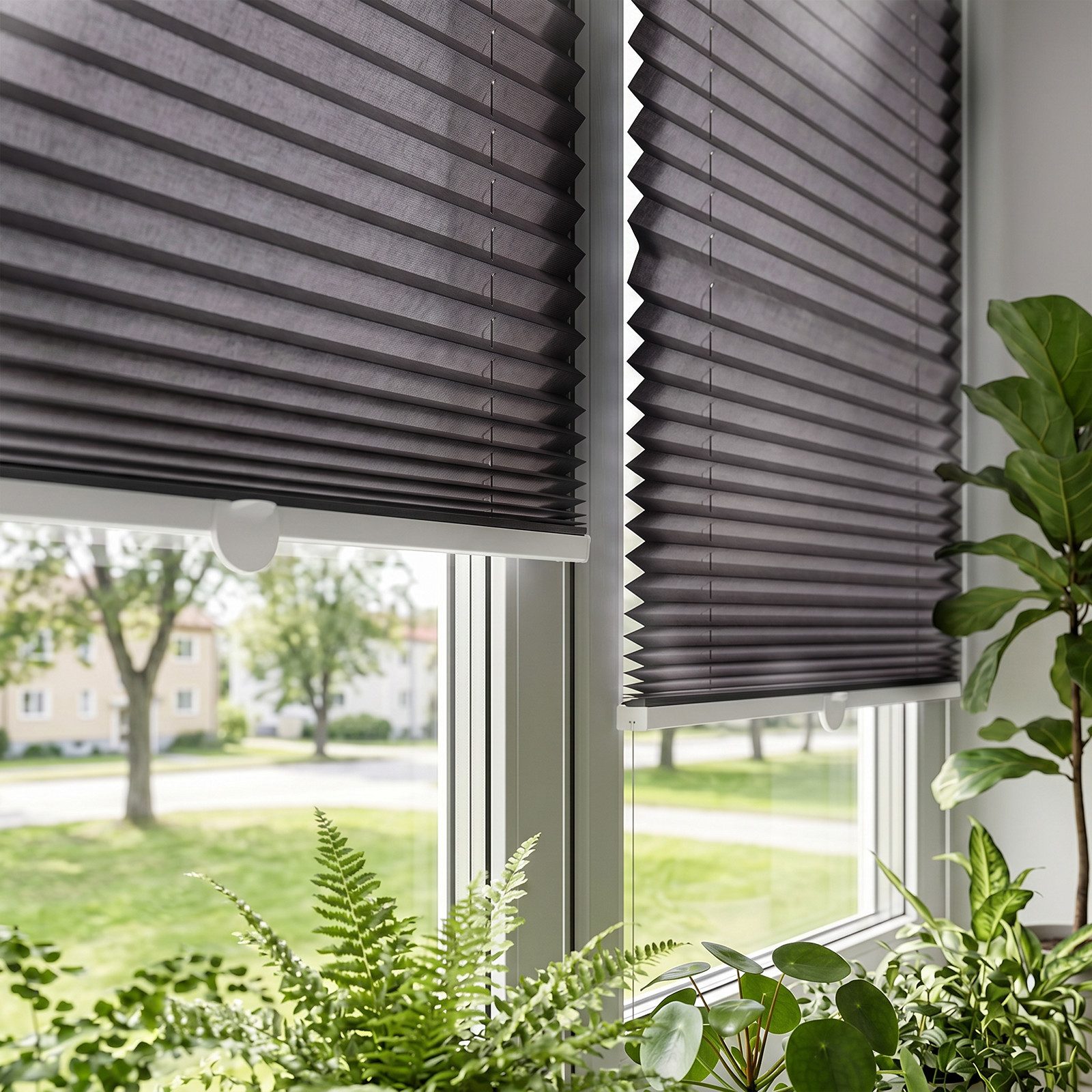 Salcar Plissee Plissee ohne Bohren Klemmfix Rollo verspannt für Fenster Lichtschutz, blickdicht mit Klemmträger im Fixmaß für Fenster und Türen