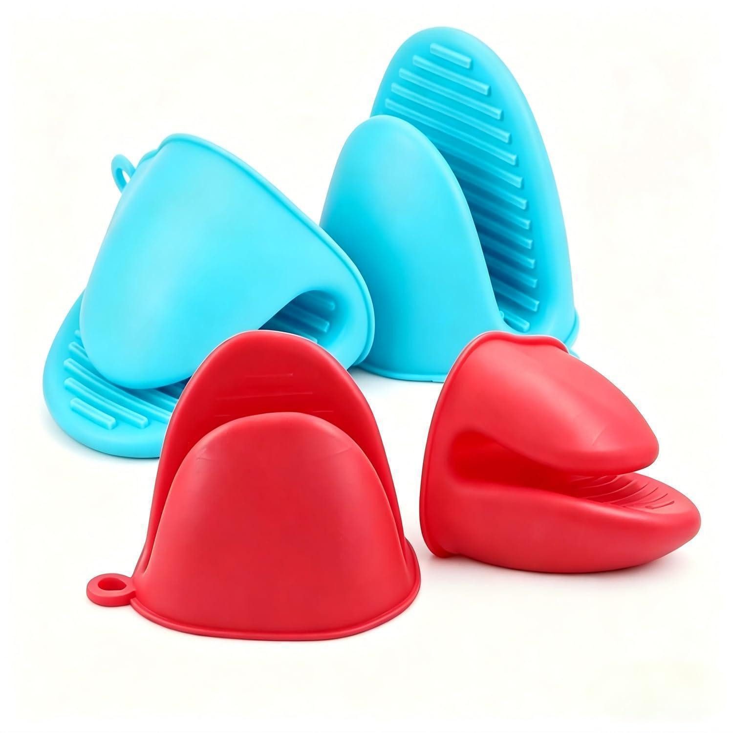 LuxusKollektion Grillhandschuhe Ofenhandschuhe 4er-Set Silikon Hitzeschutz