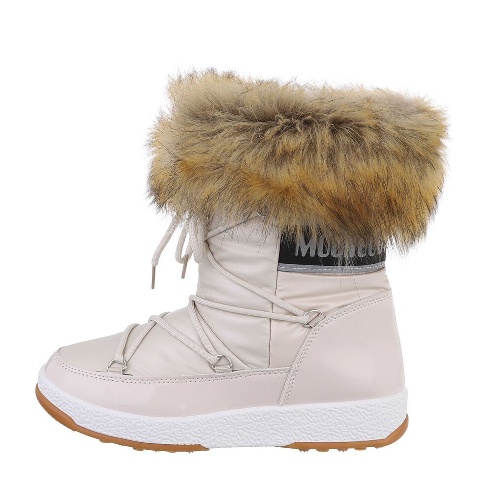 Ital-Design Damen Snowboots Freizeit Snowboots (85135857) Flach Schnürstief günstig online kaufen