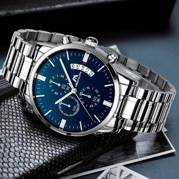 MEGALITH fur Männer Klassische Elegantes Geschenk Watch, Militär Chronographen Wasserdicht Analog GroßesZiffernblattLeuchtende