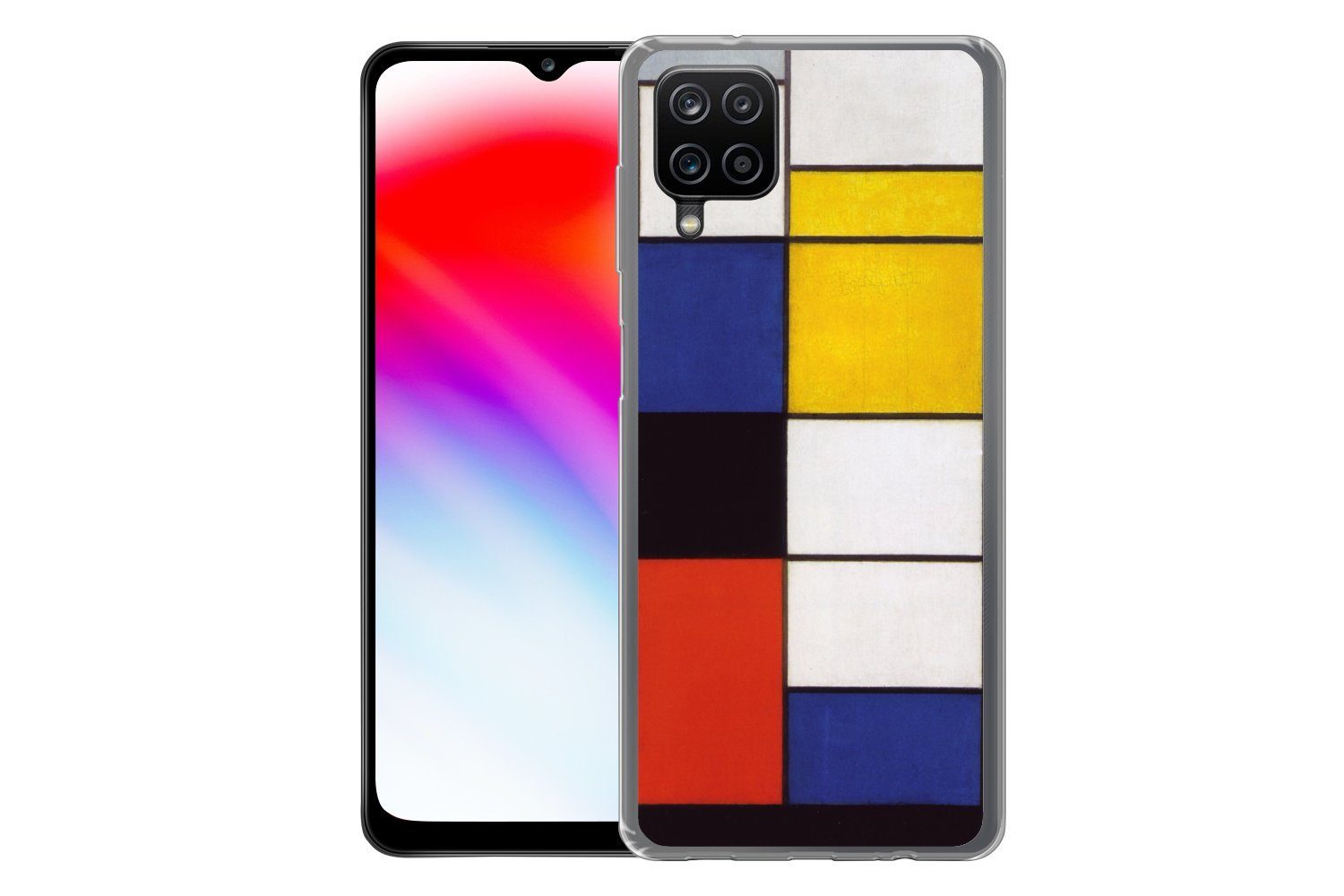 MuchoWow Handyhülle für Samsung Galaxy A12 Komposition A - Piet Mondrian, Smartphone-Bumper, Print, Handy Schutzhülle Dünn