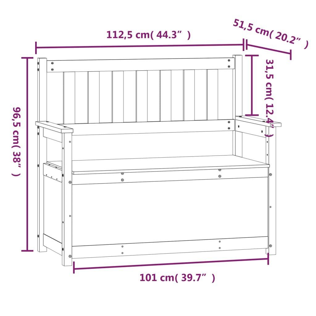 Sitzbank furnicato 112,5x51,5x96,5 Massivholz cm Kiefer