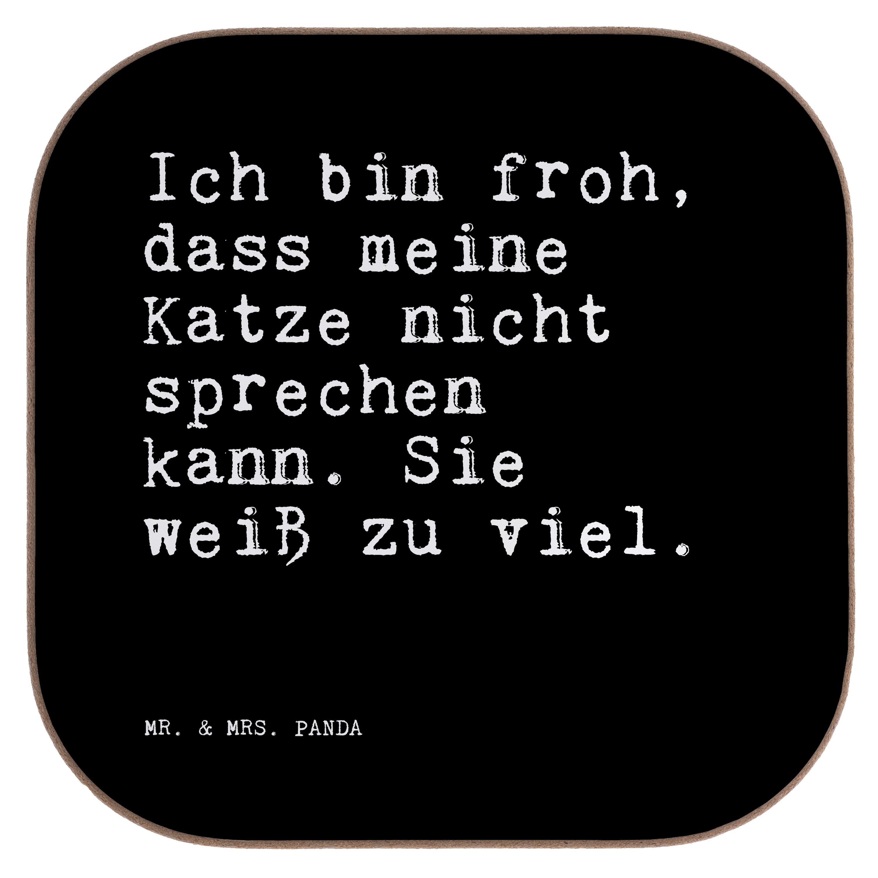 Mr. & Mrs. Panda Getränkeuntersetzer Ich bin froh, dass... - Schwarz - Geschenk, sprechen, Getränkeunterse, 1-tlg.