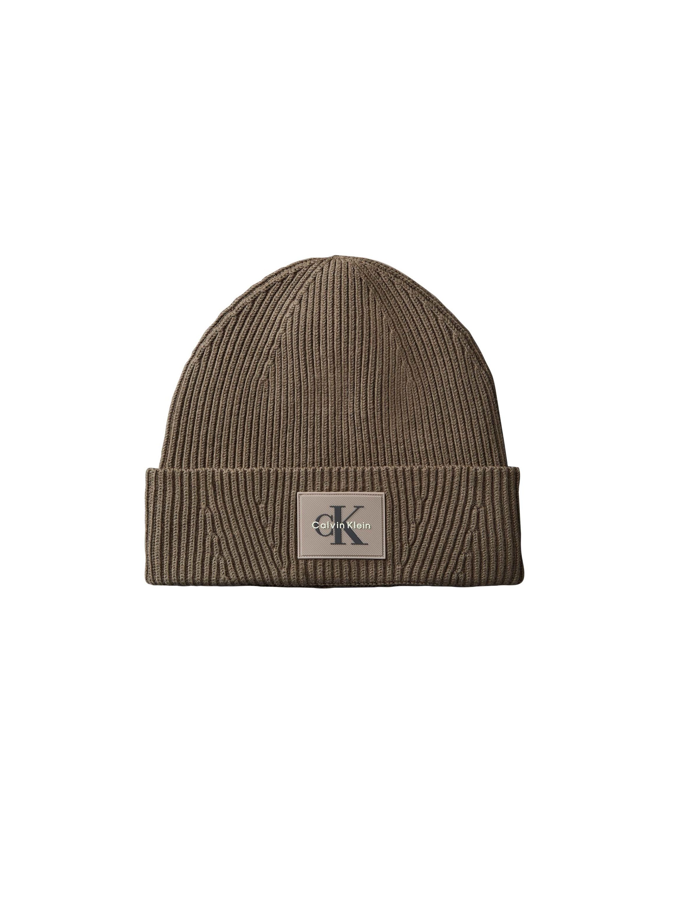 Calvin Klein Beanie MONOLOGO PATCH RIB BEANIE Regular fit mit Markenlogo
