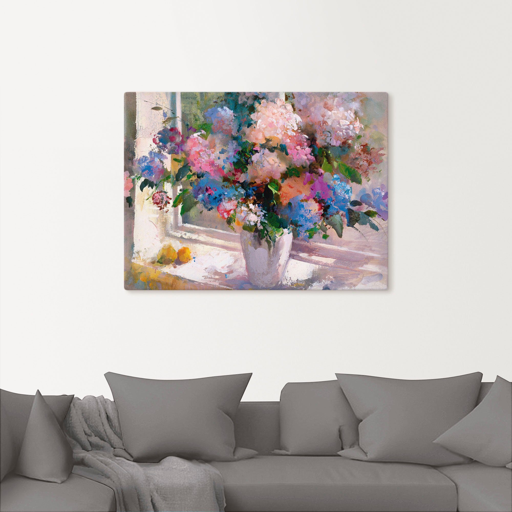 als oder St), Poster versch. Artland Blumen Wandbild in Leinwandbild, Größen Wandaufkleber Hortensie, (1