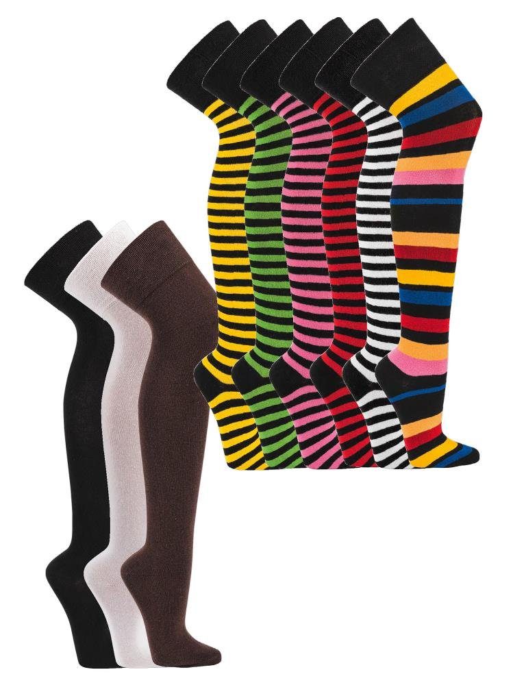 Socks 4 Fun Overknees schwarz-pink size Paar) Socks "knee 4 1 socks" Fun (1-Paar, Overknees over one