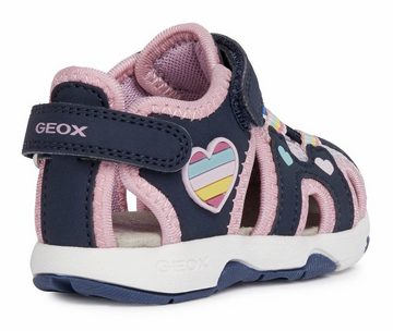 Geox B SANDAL MULTY GIRL Sandale, Sommerschuh, Klettschuh, Sandalette, mit Herz in Regenbogenfarben