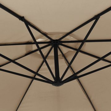 vidaXL Balkonsichtschutz Ampelschirm mit Alu-Mast 350 cm Taupe