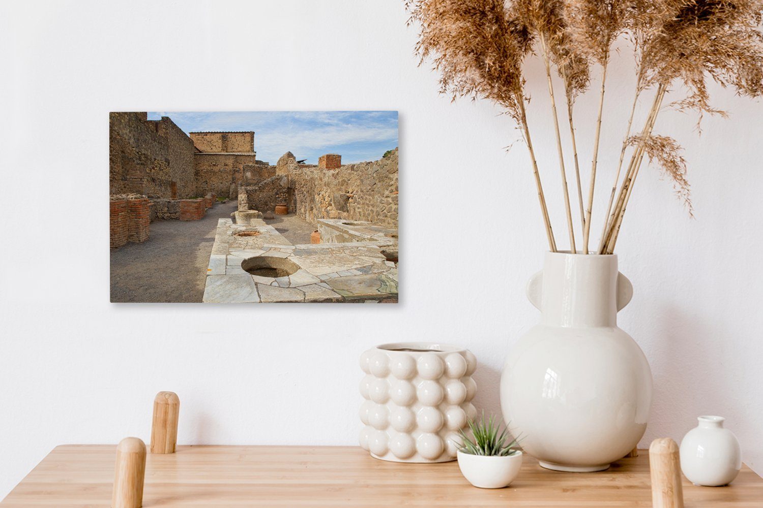 Italien, 30x20 (1 Die Wandbild OneMillionCanvasses® Leinwandbilder, Pompeji von in Wanddeko, Aufhängefertig, Leinwandbild cm Innenstadt St),