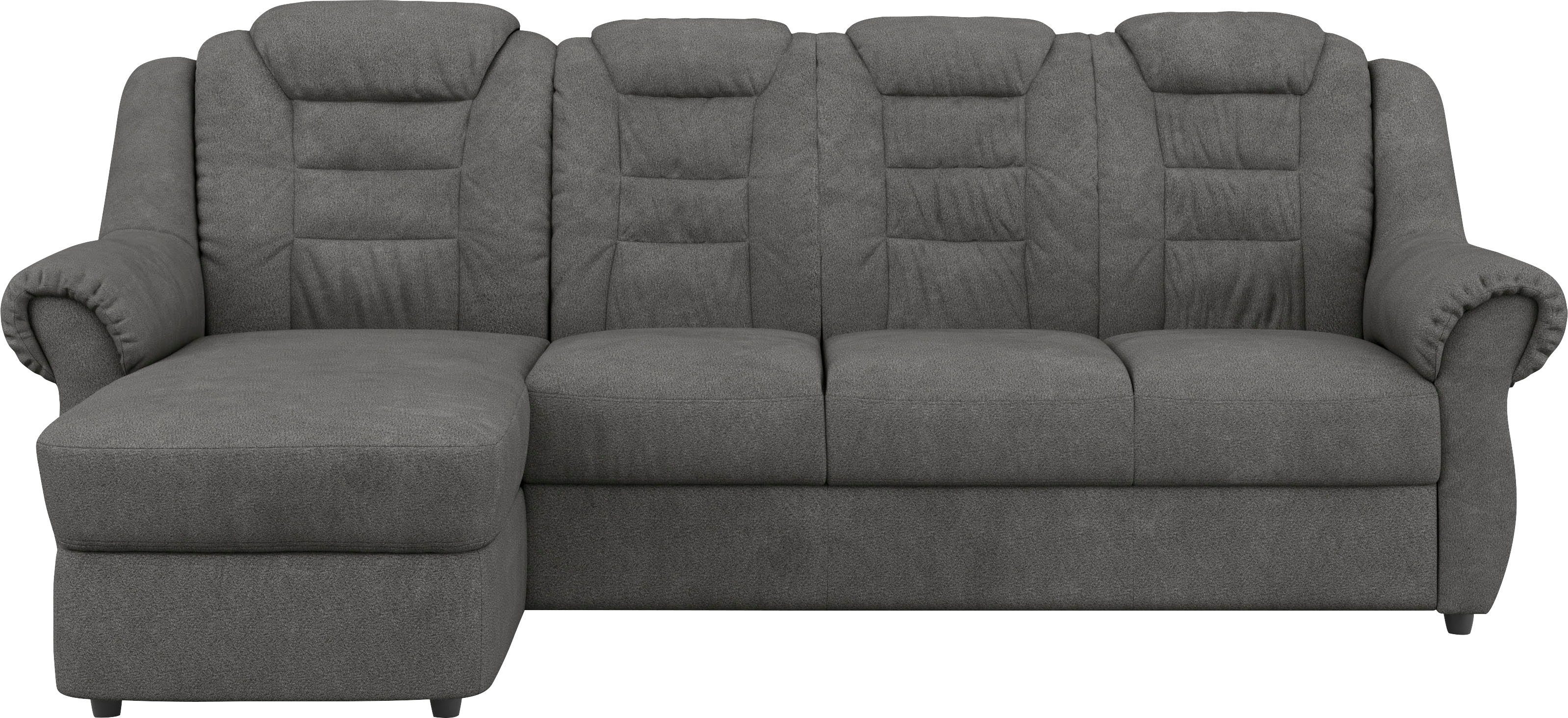 Home affaire Ecksofa Boston L-Form, mit hoher Rückenlehne, wahlweise mit Bettfunktion