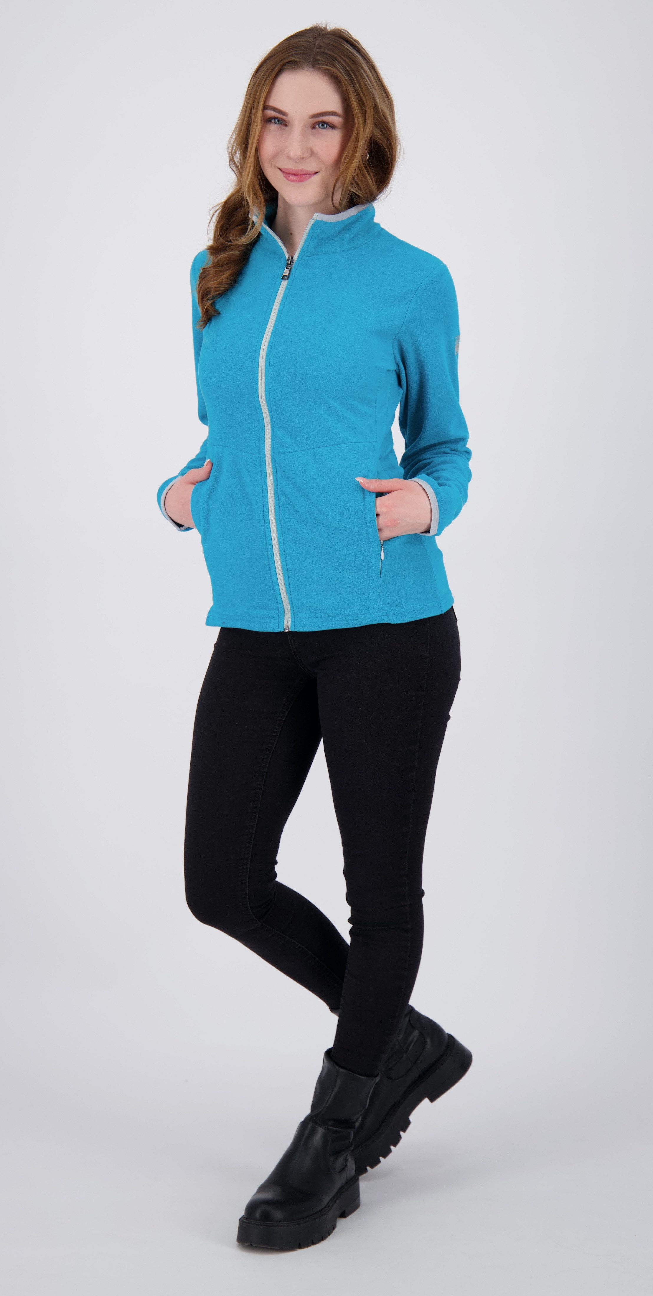 II weiche Fleecejacke Optik Active DECORAH blau DEPROC traditioneller Fleecejacke in WOMEN