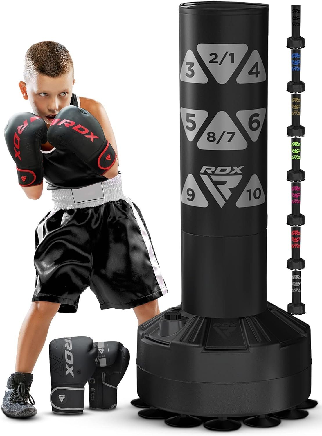 Standboxsack RDX freistehender Boxsack für Kinder, 4FT Boxsack mit Handschuhen