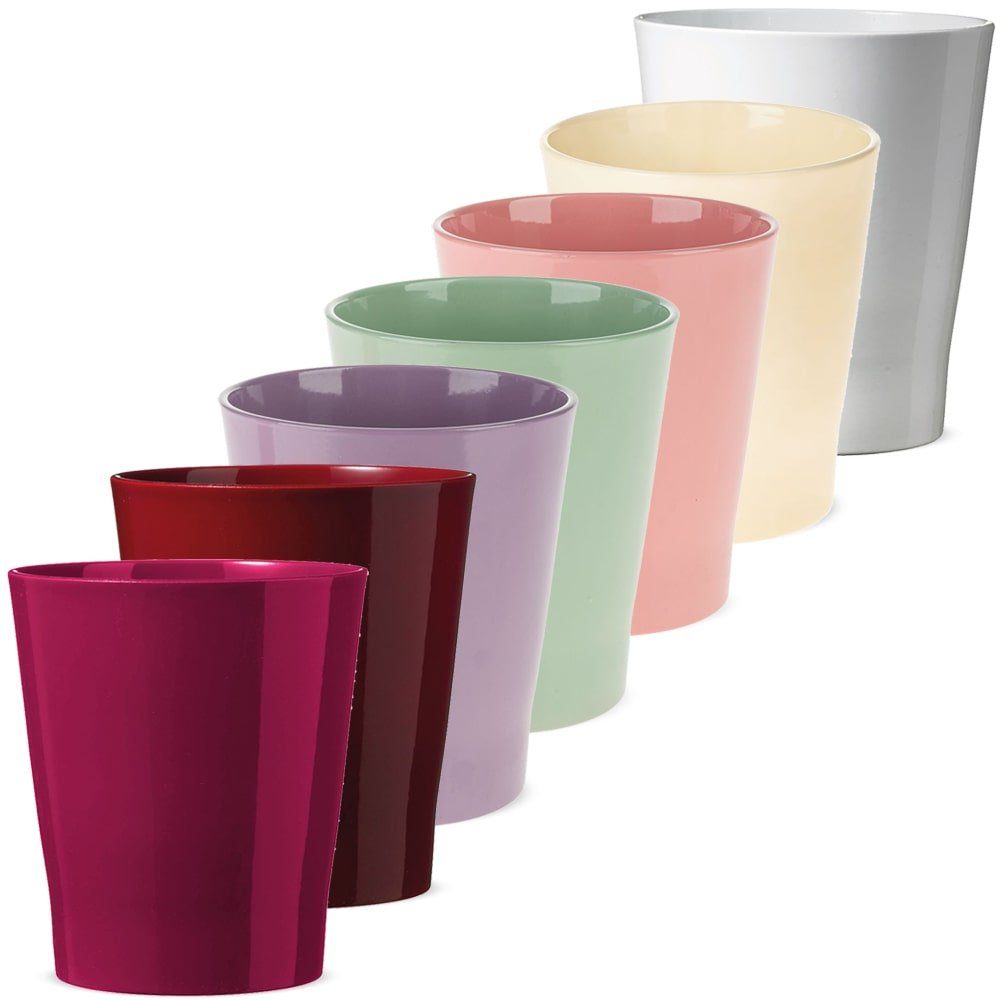 matches21 HOME & HOBBY Blumentopf Glänzender Orchideentopf mit Steg Keramik vanille Ø 13 cm (1 St)