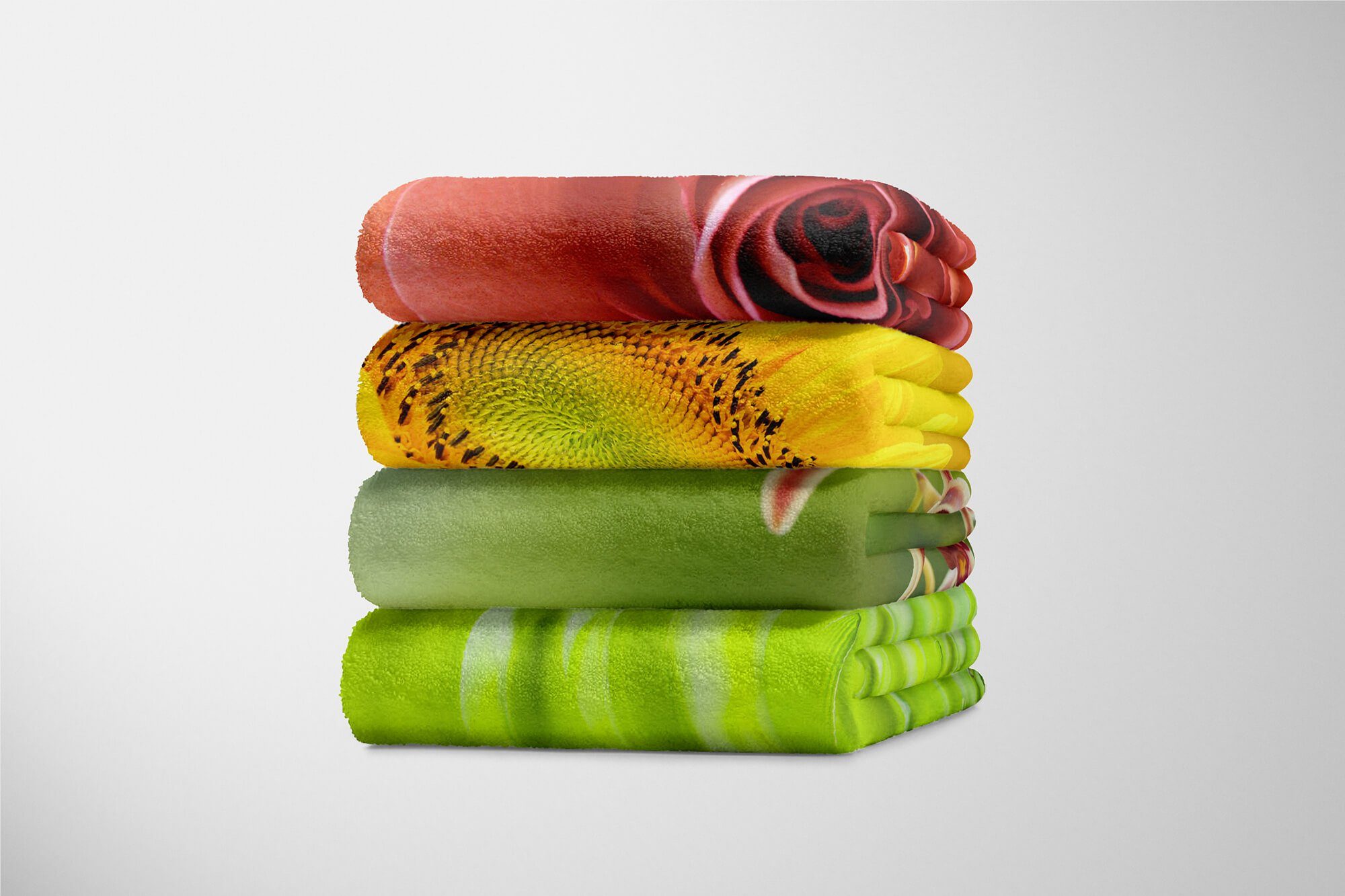 Sinus Art Handtücher Handtuch Strandhandtuch Bl, (1-St), Kuscheldecke Baumwolle-Polyester-Mix Handtuch Blume Fotomotiv Exotische mit Saunatuch