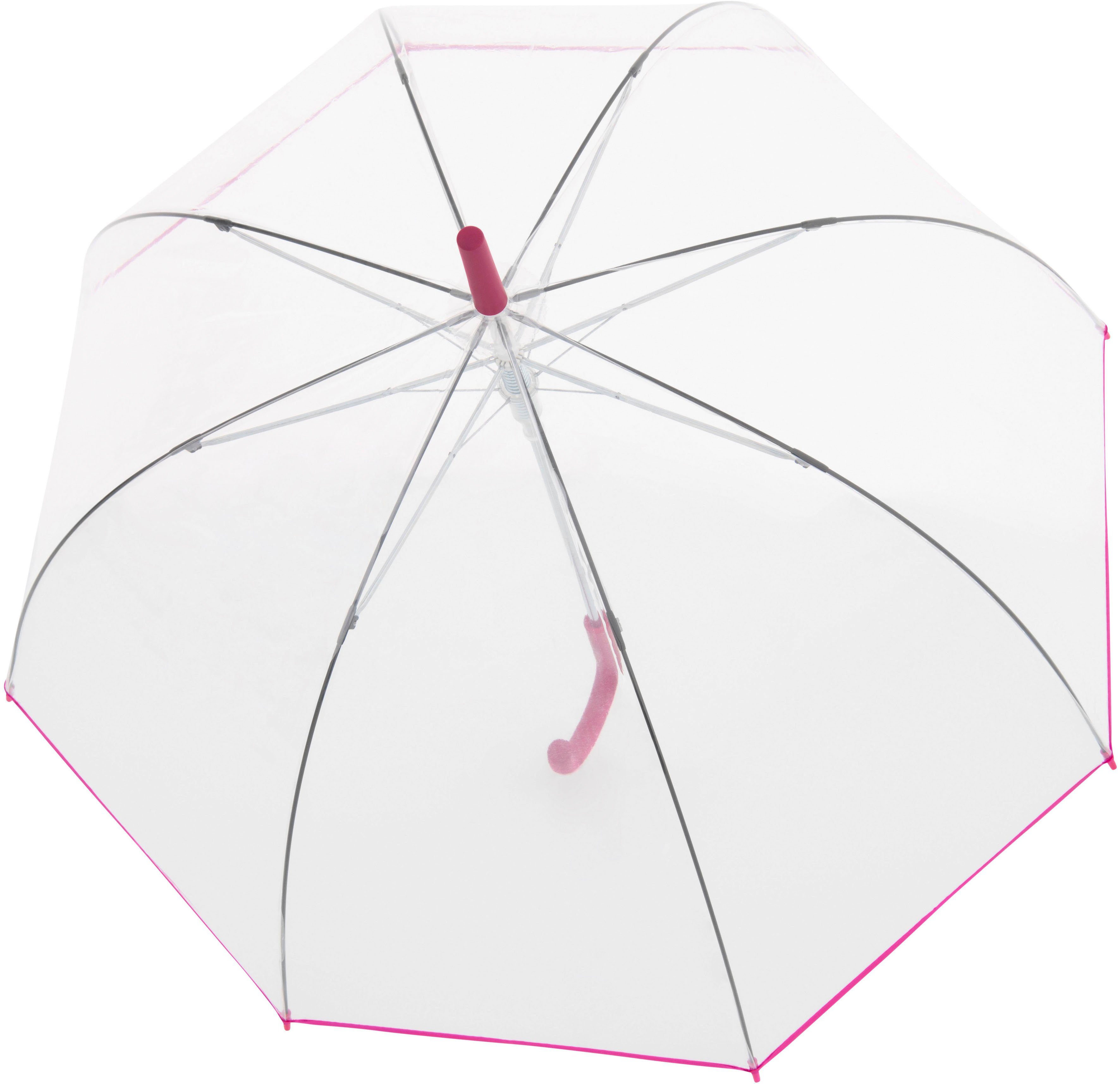 doppler® Stockregenschirm Nizza Automatik, Transparent pink, Partnerschirm