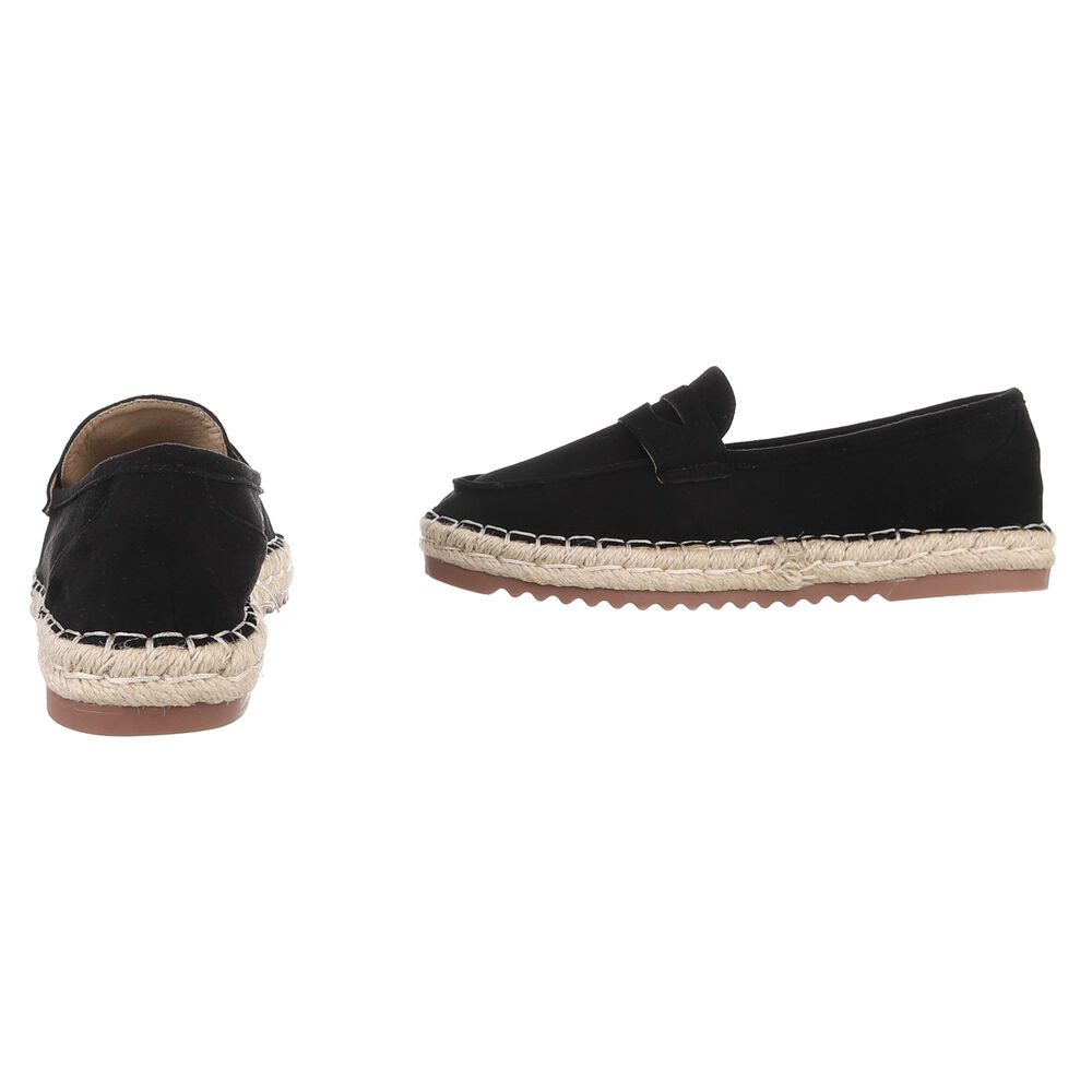 Ital-Design Elegante Freizeitschuhe für Damen mit rutschfester Sohle Slipper (89322747) Flach Mokassins in Schwarz