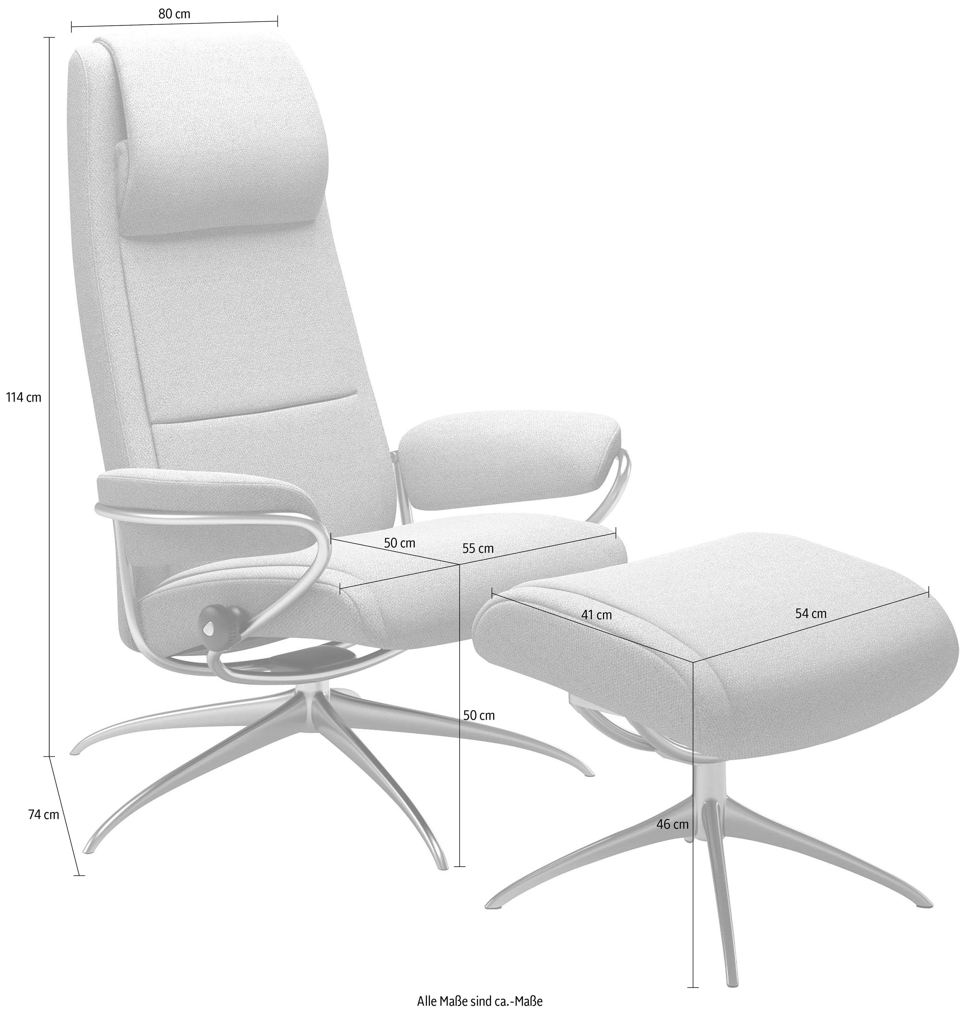 Star Gestell Chrom High mit Base, Hocker, Paris Back, (Set, Hocker), mit mit Stressless® Relaxsessel Relaxsessel