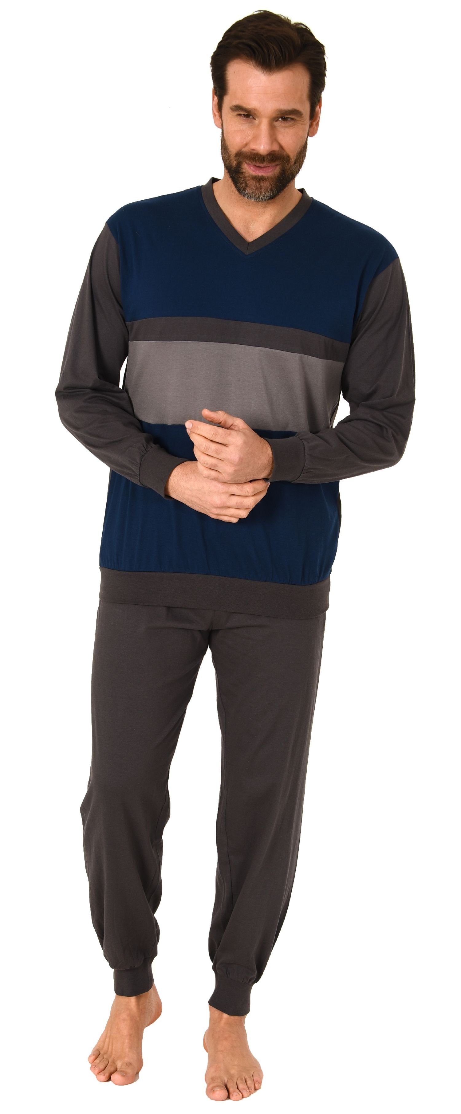 Normann Pyjama Herren langarm Schlafanzug mit günstig online kaufen