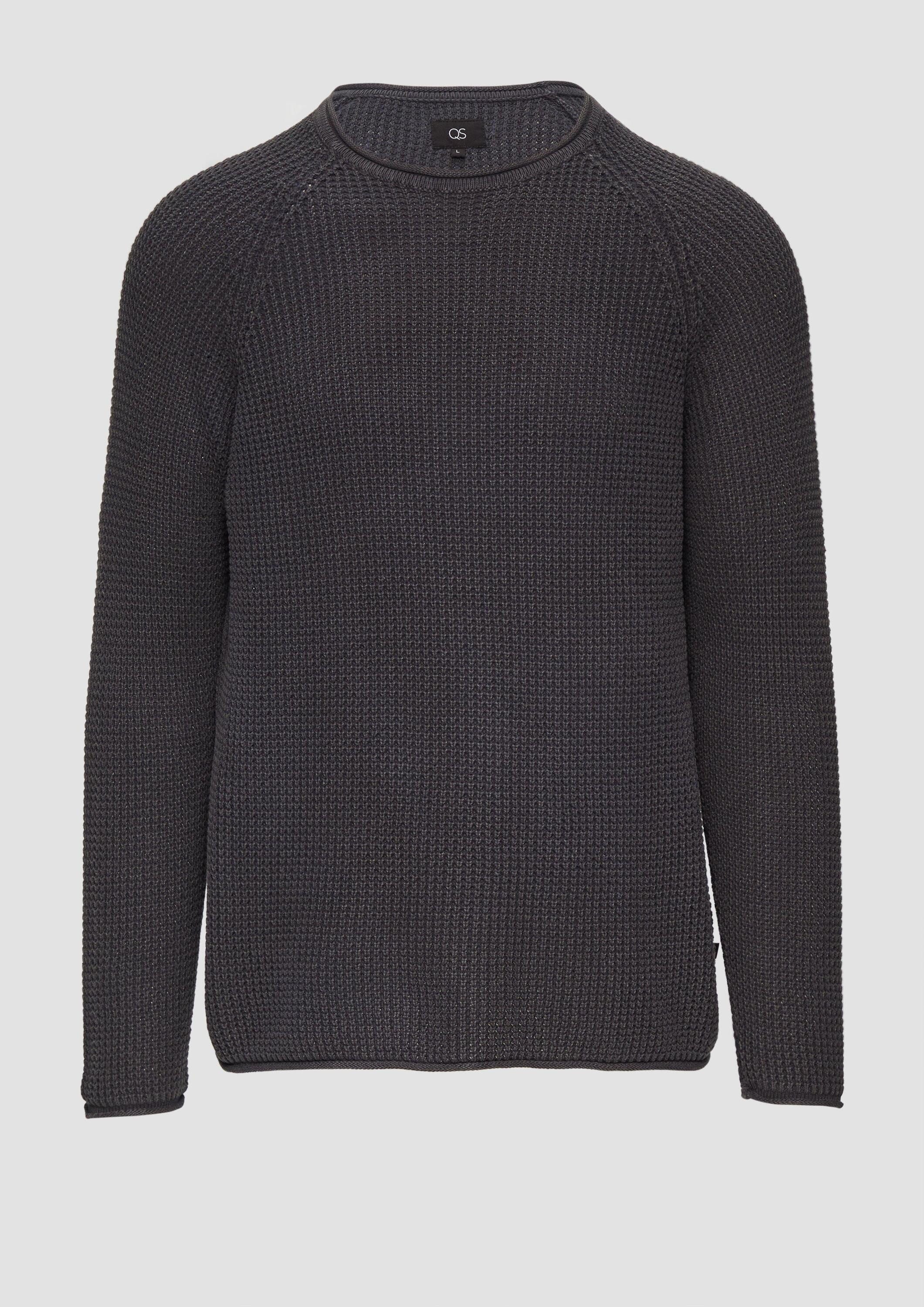 QS Longpullover Strickpullover Locker gestrickter Pullover mit Waschung