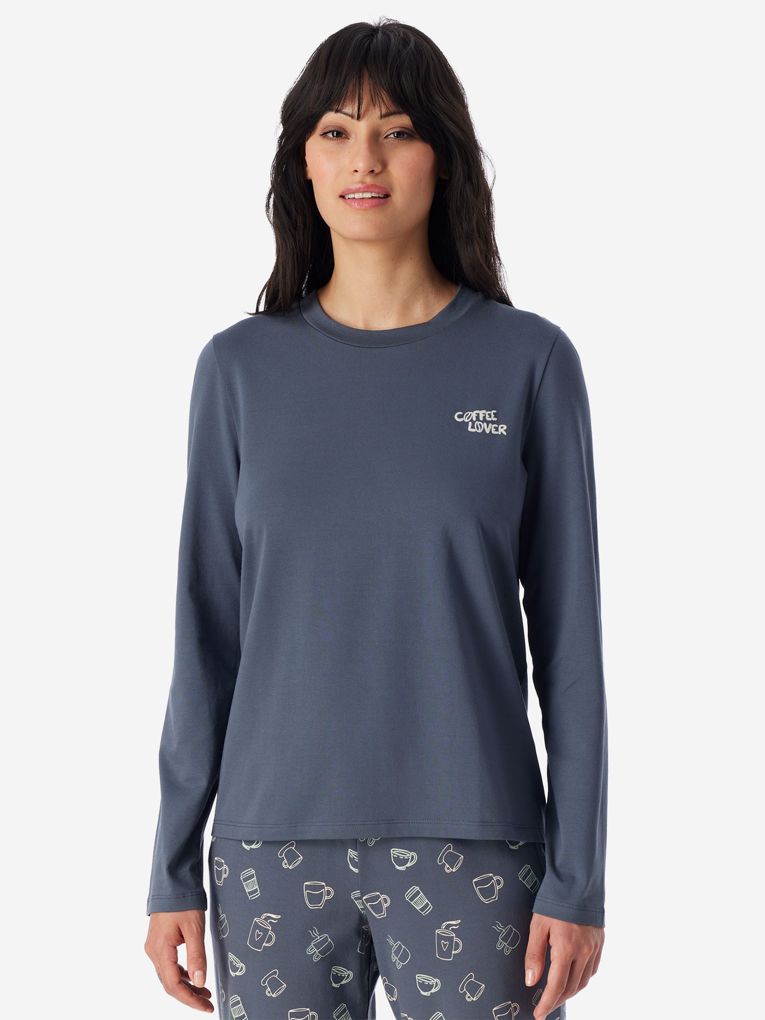 Schiesser Pyjamaoberteil Mix Relax Schlafshirt, Pyjama Shirt, Nachtshirt