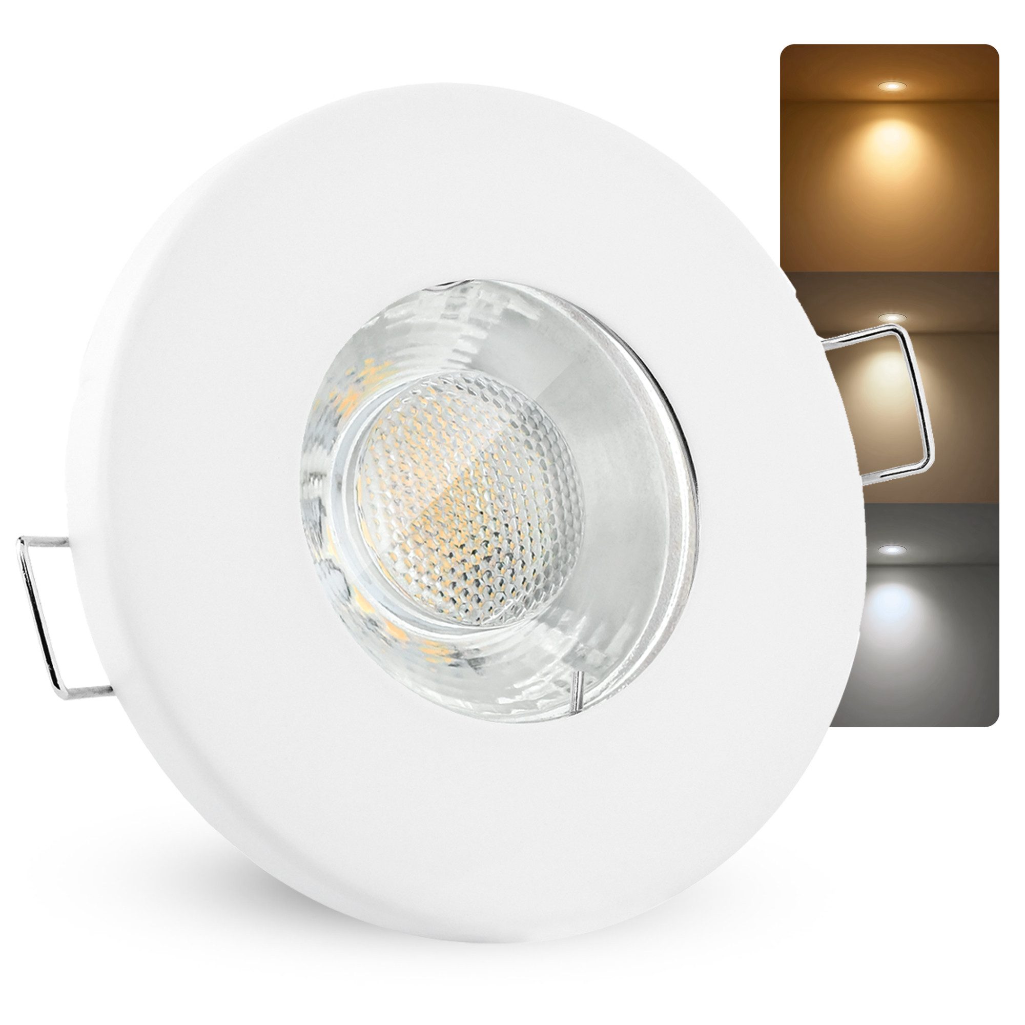 linovum LED Einbaustrahler Einbaustrahler IP65 GU10 LED 6W LumiFLEX Lichtfarbe warm neutral kalt, Neutralweiß, Warmweiß, Tageslichtweiß