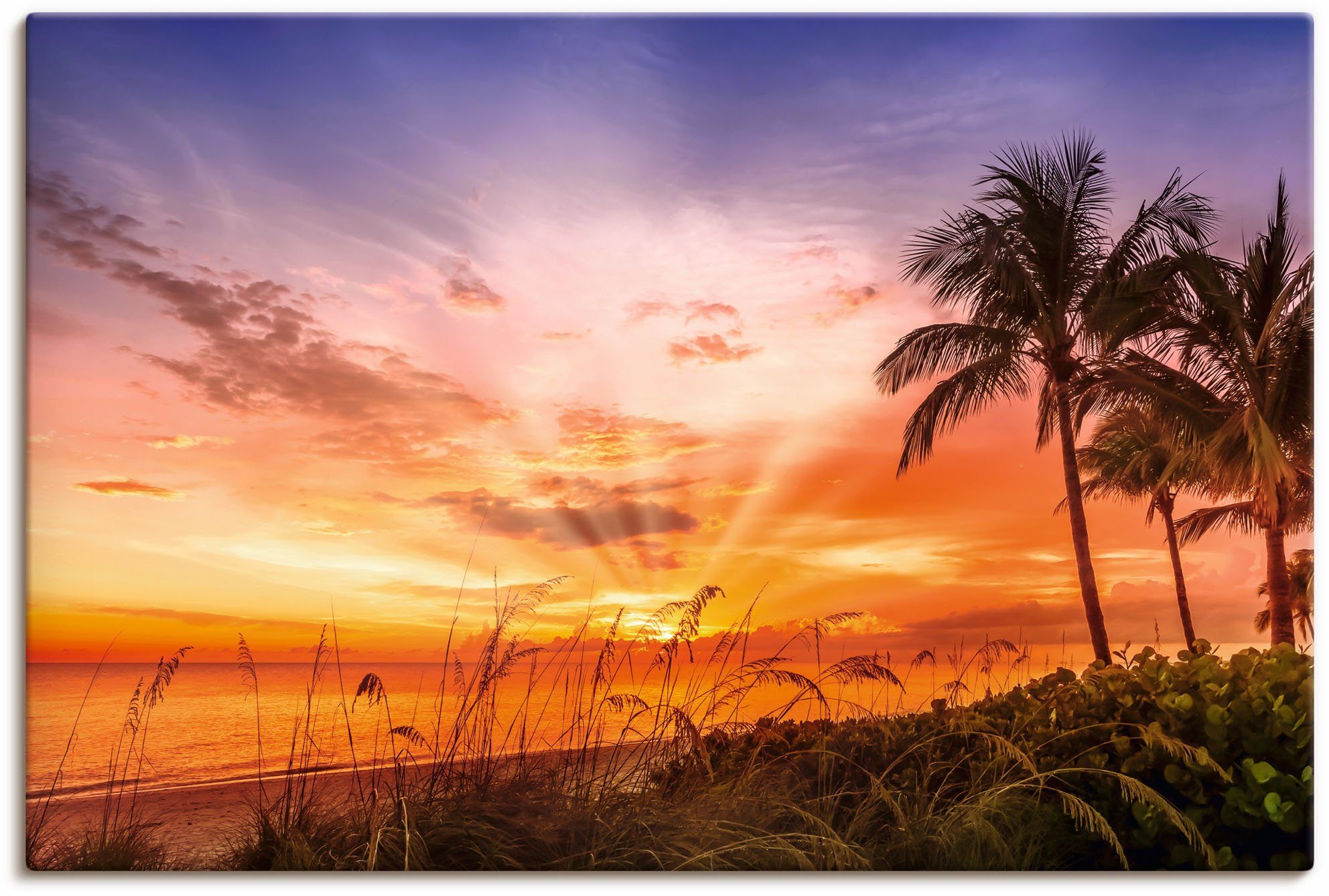 Artland Wandbild BONITA BEACH Malerischer Sonnenuntergang, Bilder vom Sonnenuntergang & -aufgang (1 St), als Alubild, Leinwandbild, Wandaufkleber oder Poster in versch. Größen