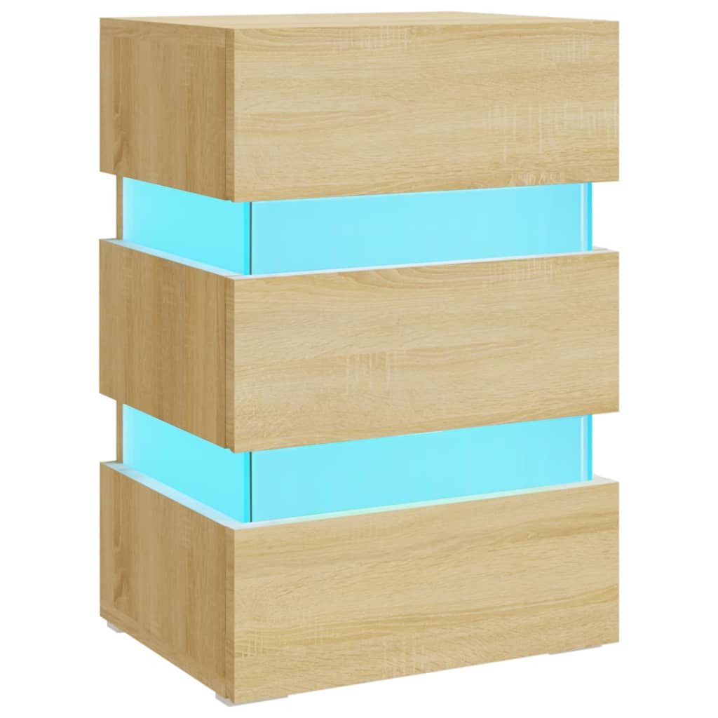 Nachttisch NA LED-Nachttisch Sonoma Eiche 45x35x67 cm Spanplatte