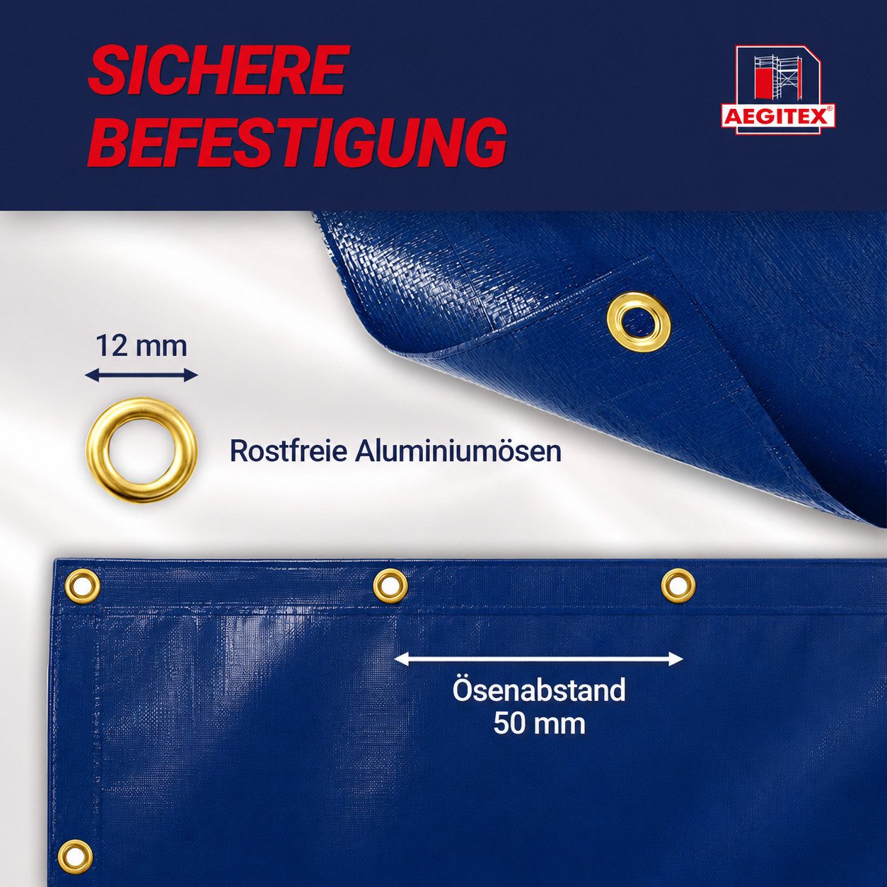 AEGITEX Schutzplane Bauzaunplane Sichtschutz Zaunblende Plane blickdicht (1-St) – Bild 4 von 5