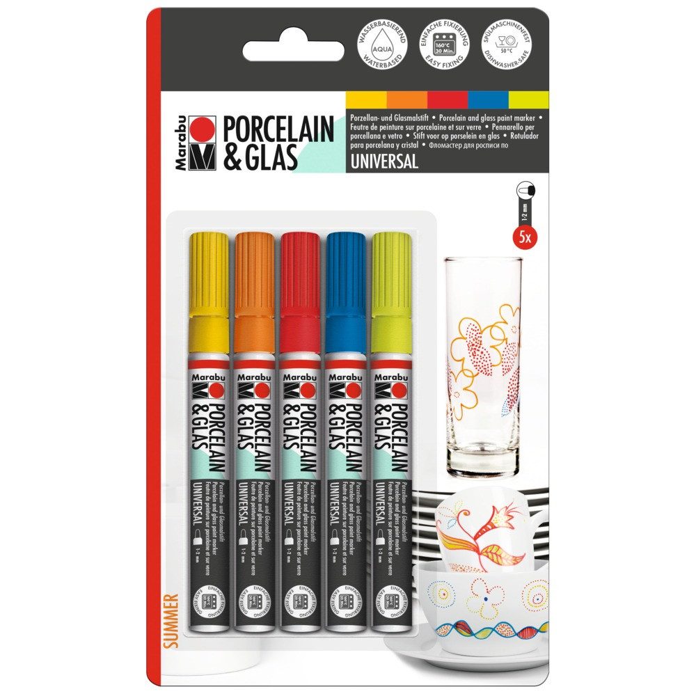 Marabu Marker Marabu Porcelain & Glas Painter Summer 5 Teile