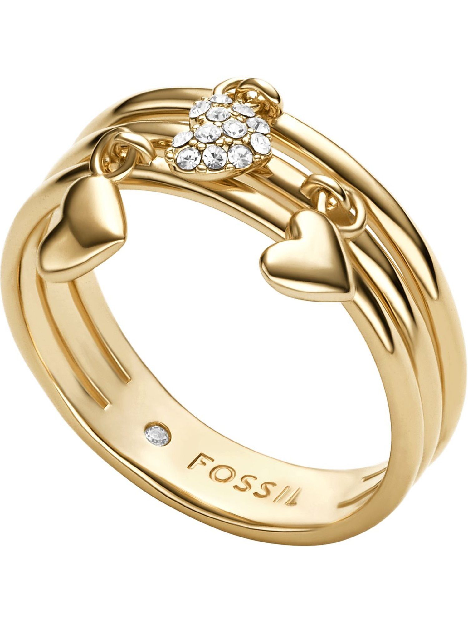 Fossil Fingerring Fossil Damen-Damenring Metall Glasstein, Glasstein – Bild 4 von 5