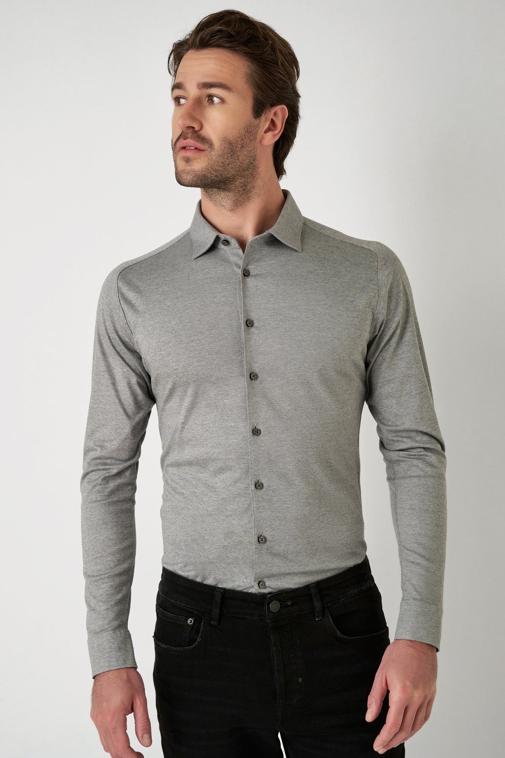 DESOTO Langarmhemd Jerseyhemd Casual Kent
