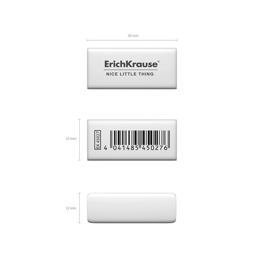 Thumbnail - Erich Krause Radiergummi, Radiergummi weich 3,2 x 1,5 x 1,2 cm weiß 1 Stück
