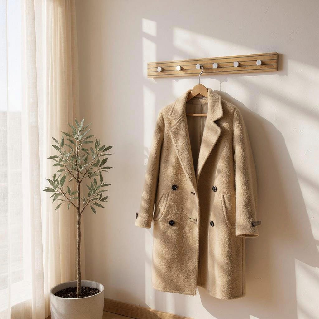 HAKU Wandgarderobe Flurgarderobe, Garderobe, Garderobenhaken, Garderobenleiste, (1 St), rechteckig - aus MDF Braun - B/T/H 80/4/9 cm