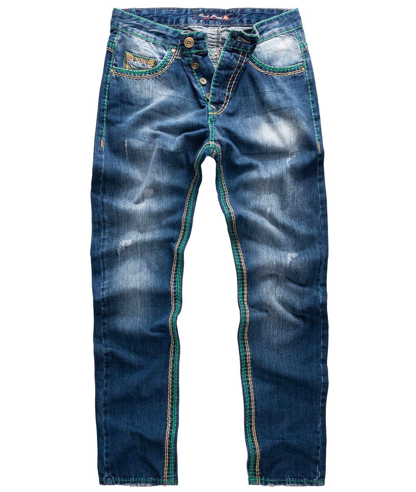 Herren Rock Nähte RC-2369 dicke Creek Jeans Straight-Jeans