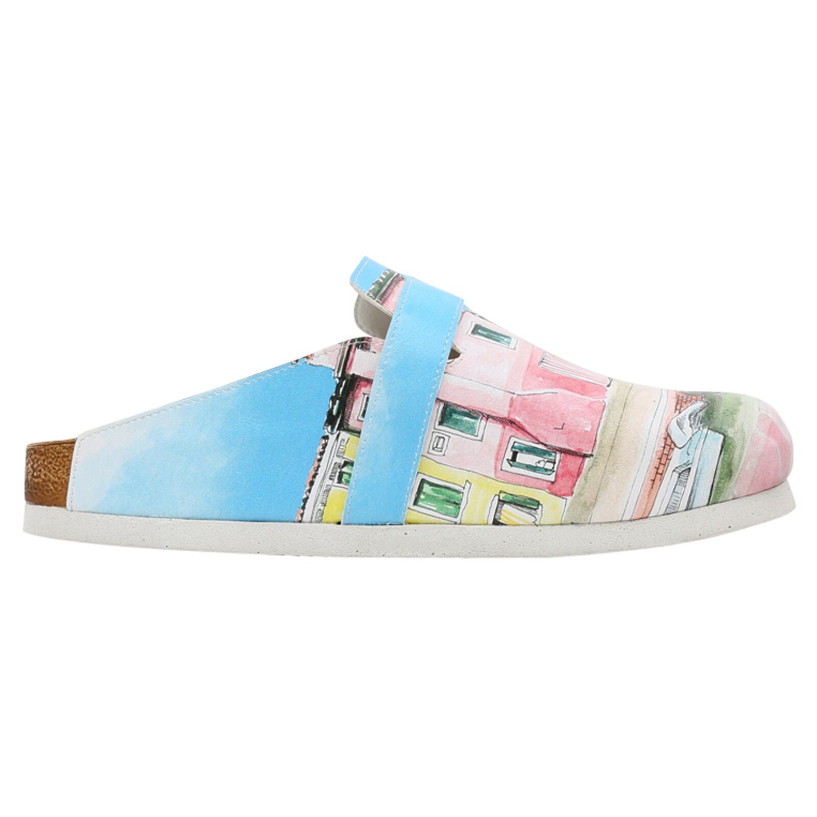 DOGO Comfie Pantoletten Hausschuhe Burano Island Damen Sandalen Hausschuh Handgefertigt