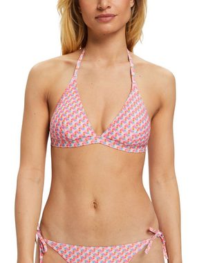 Esprit Triangel-Bikini-Top Wattiertes Neckholder-Bikinitop mit Geo-Print