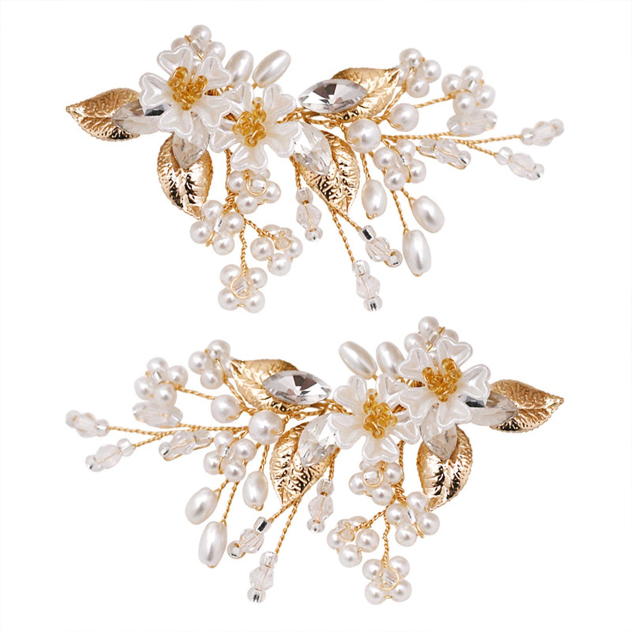 KINSI Schuhanstecker 2 Stück Braut-Schuhschmuck - Blumen-Schuhclips Schuhschnalle, Hochzeitsaccessoires für Braut