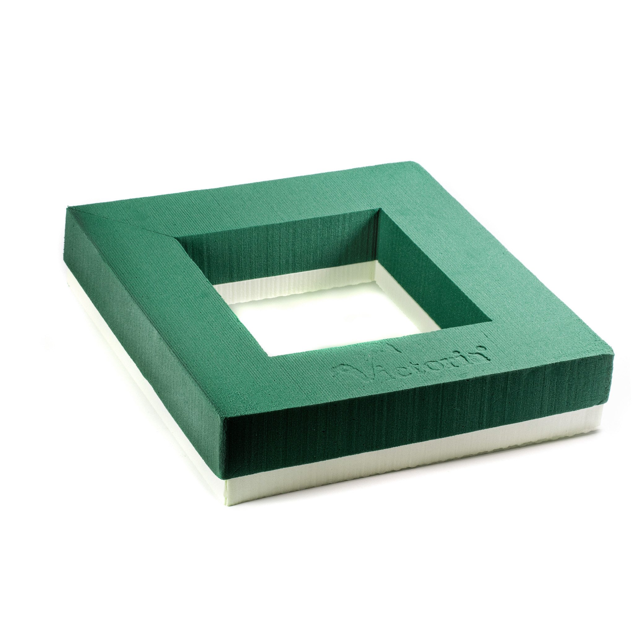 Creativery Bastelmoos, Nass Steckschaum Viereck 30x30x6cm offen auf Hartschaumunterlage